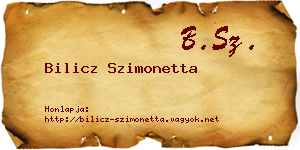 Bilicz Szimonetta névjegykártya